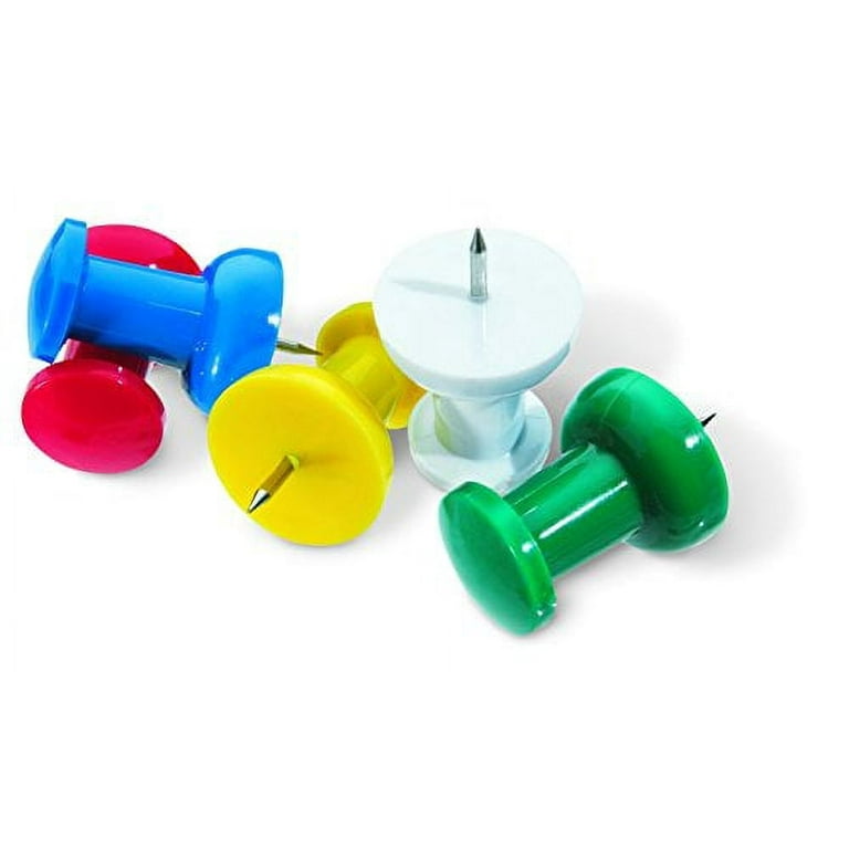 Officemate Giant Push Pins 1.5 inch Assorted Colors Tub of 12 92902
