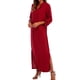 thumbnail image 3 of Mujeres Retro Long Maxi Vestido Elegante Sexy Señoras Larga Manga Collar Larga Línea Split Soli Irfora Vestido Maxi, 3 of 7