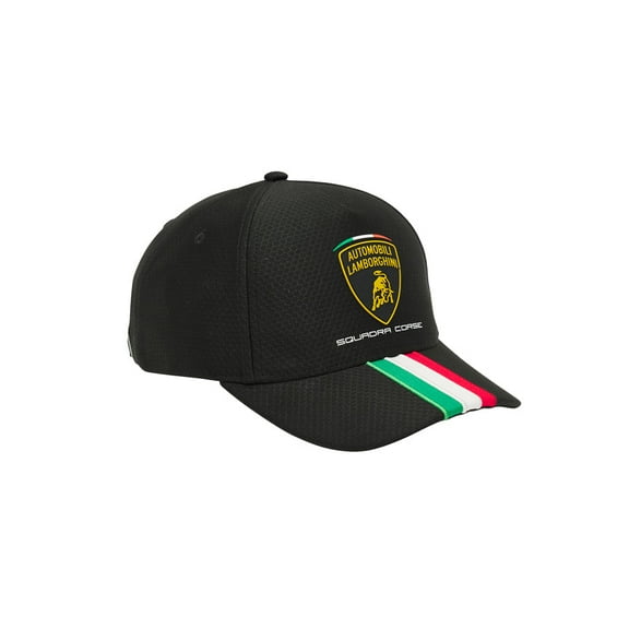 Automobili Lamborghini 2024 Adult Squadra Corse Team Tricolor Cap Black