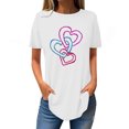 thumbnail image 1 of FAIWAD Tuniques à Manches Courtes pour Femmes, Col Rond, Blouses Amples, T-shirts Graphiques avec Cœur Mignon, 1 of 4