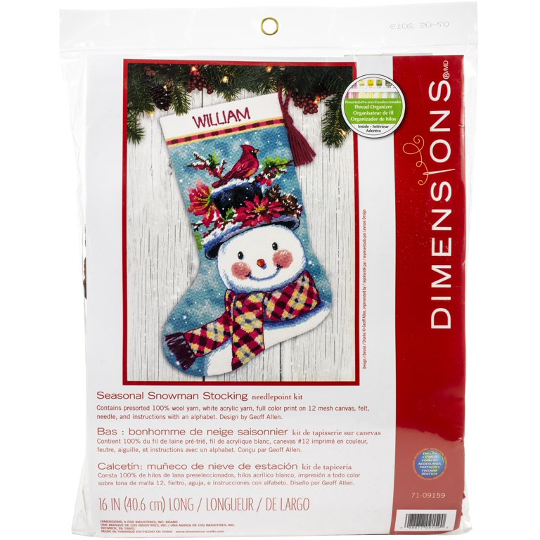 Snowman Needlepoint Christmas Stocking – MACJACLLC