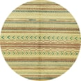 thumbnail image 1 of Ahgly Company Indoor Round Abstract Chrome Gold Yellow Abstract Area Rugs, 8' Round, 1 of 6