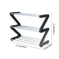 thumbnail image 3 of AuroraX Metal Shoe Rack 3 Tier Stainless Steel Black Shoe Rack Organizer Free Standing Sturdy Corner Space-Saving Vertical Stylish Z-Shape Shoe Storage Organizer for Closet,Entryway,Door, 3 of 6