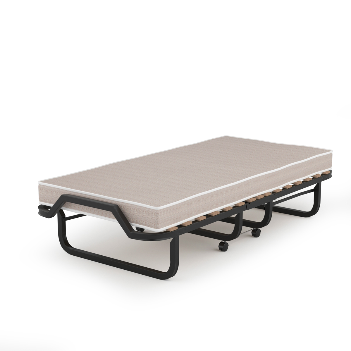 Costway Folding Bed Rollaway Guest Bed w/ Memory Foam Sturdy Metal Frame & Foam Mattress, Made in Italy (Product Dimensions: 79L x 31.5W x 16 H inch) - image 3 of 7
