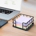 thumbnail image 5 of Sticky Note Holder, Metal Sticky Note Holder 3.6x 3.6x1.8 Square Black Sticky Note Dispenser Holder for Desk Office Dorm, 5 of 5