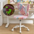 thumbnail image 2 of Adorable Butterfly Kids Desk Chair - Comfy Swivel Computer Chair for Girls Room, Fluffy Kids Office Chair for Reading & Vanity,Luminous, 2 of 8