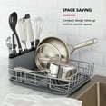 thumbnail image 4 of (2 pack) KitchenAid Low Profile Metal Stacking Dish Drying Rack, Charcoal Gray, 4 of 12