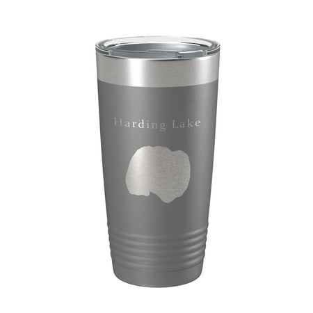 

Harding Lake Map Tumbler Travel Mug Insulated Laser Engraved Coffee Cup Alaska 20 oz Dark Gray
