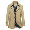 thumbnail image 3 of KKBOTIVE Mens Trench Coat One Slim Fit Mid Long Jackets Casual Fall Windbreaker Overcoat Men's Fashion Khaki1 Size: M, 3 of 5