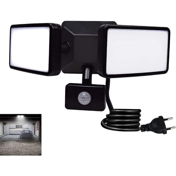 Luz de seguridad impermeable con sensor de movimiento de 20 W, foco LED ajustable para exteriores e interiores, Ip65, blanco frío, 6000 K, 1600 lm, modo automático para garaje, entrada,11 Feliz Sencillez