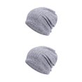 thumbnail image 4 of Sonducket Gorros apilables, gorros, gorros casuales de otoño, gorros clásicos de moda, ropa para exteriores, gorro de punto gris Gris 2piezas, 4 of 6