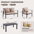 thumbnail image 6 of MAYEERTY Luxury Beige Metal Outdoor Furniture Set: 2 Single Chairs, 1 Double Loveseat, 1 Table, 6 of 6