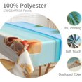 thumbnail image 3 of 60x84inches Tropical Ocean Beach Rectangle Tablecloth Palm Tree Leaves Blue Water Seashells Sand Beach Table Cloth Washable and Wrinkle Resistant Table Cover for Kitchen Dinning Outdoor Use, 3 of 7