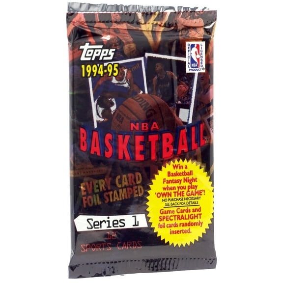 NBA Topps 1994-95 Series 1 Basketball Trading Card HOBBY Pack (12 Cards)