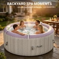 thumbnail image 2 of Segmart Inflatable Hot Tub for 2-4 People, Portable Outdoor Spa w/Built-in Pump, Home Spa Tub w/ 110 Bubble Jets, Heating & Filtration System, Includes Cover, Ground Mat & 2 Cup Holders, 2 of 9