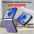 thumbnail image 3 of Dteck for Samsung Galaxy Z Flip 7 5G Case, Retro PU Leather Ultra Thin Slim Durable Shockproof Protective Phone Cover for Samsung Galaxy Z Flip7, Purple, 3 of 6