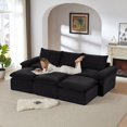 thumbnail image 5 of MAYEERTY Modern Modular Corduroy Sofa, Black Cloud-Soft Sectional Couch for Apartment, 5 of 9