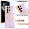 thumbnail image 4 of for Samsung Galaxy S22 Ultra Magnetic Phone Case Luxury Plating Cute Love Heart [Compatible with Magsafe] Slim Fit Shockproof Full Body Protective Case for Women Girls-Purple, 4 of 12