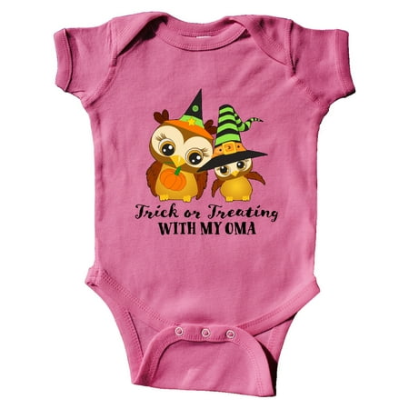 

Inktastic Trick or Treating with my Oma with Cute Witch Owls Gift Baby Boy or Baby Girl Bodysuit
