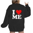 thumbnail image 2 of QUINDOS Womens Valentine Sweatshirts Casual Long Sleeve Love Gift for Wife Round Neck Girls Valentines Day Shirt Pullover, 2 of 4