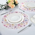 thumbnail image 6 of Watercolor Flowers Round Placemats Washable Placemats Non-Slip Heat-Resistant Table Place Mats for Dining Kitchen Holiday Party Table Decoration 15.4"-6PCS Table Mat, 6 of 7