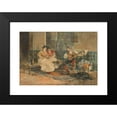 thumbnail image 2 of Joaquín Sorolla 24x18 Black Modern Framed Museum Art Print Titled - Two Women in an Interior Listening to a Guitarist (1887), 2 of 5