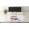 thumbnail image 2 of Funny Computer Mouse Pad, Cartoon Bear Dressed up in Hipster Clothes Riding a Bike Watercolor Urban Character, Rectangle Non-Slip Rubber Mousepad Large, 31" x 12", Multicolor, by Ambesonne, 2 of 2