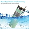 thumbnail image 1 of Taza de agua para coche con pajita de 30oz tazas de café heladas con pintura de diamante reutilizable para el hogar y la oficina Hugtrwg Para estrenar, 1 of 8