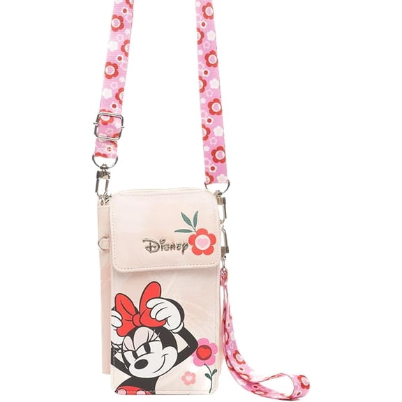 Disney Minnie Mouse Crossbody Cell Phone Wallet Wristlet