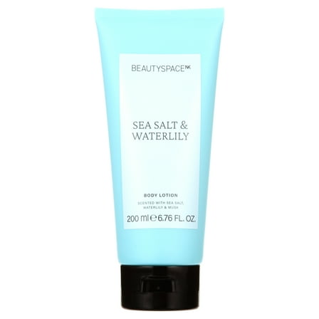 BeautySpaceNK Body Lotion Cream Moisturizer for Dry Skin, Sea Salt and Waterlily, 6.76 fl oz