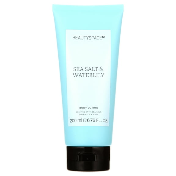 BeautySpaceNK Body Lotion Cream Moisturizer for Dry Skin, Sea Salt and Waterlily, 6.76 fl oz