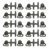 Black Wrought Iron Gate Turn Latch Lock Set 6.5" W Heavy Duty Rust Resistant Barn Door, Fence or Gate Ring Latches w/Screws Renovators Supply Pack of 10