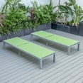 thumbnail image 5 of LeisureMod Marlin Poolside Outdoor Patio Lawn and Garden Modern Grey Powder Coated Aluminum Frame Suntan Sling Chaise Lounge Chair, Set of 2 (Green), 5 of 9