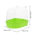 thumbnail image 2 of COMPUKAS 1-Pack Indoor Rectangular Light Green ABS Bird Bath Basin for Parakeets and Small Birds, 2 of 8