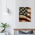 thumbnail image 4 of Creowell  Vintage American Flag Canvas Wall Art USA Nation Flag Artwork Patriotic Theme Painting Framed Print on Canvas Ready to Hang 12x16 in, 4 of 5