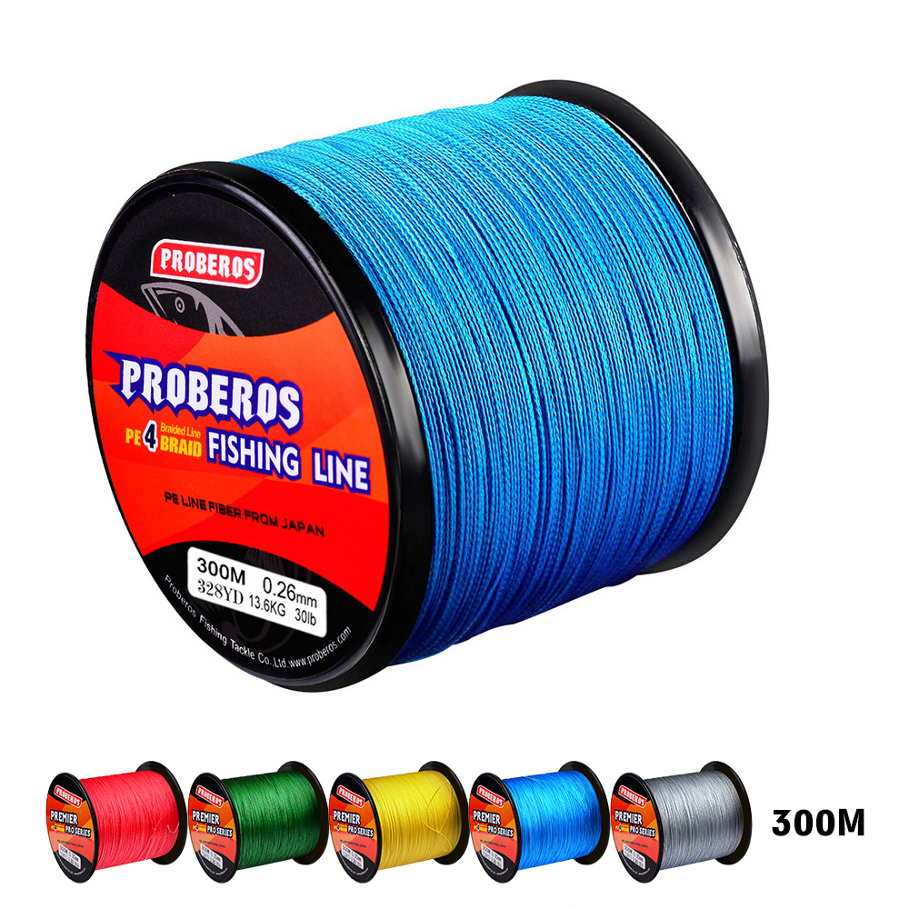 Rosnek 300M 15lb60lb Braided Fishing Line, PE Spectra Super Strong 4