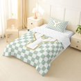 thumbnail image 2 of Feelyou Glitter Print Letter Y Twin Comforter Sets for Girls, Buffalo Checkered Bedding Set for Bedroom, Green, Reversible, 2-Piece, 2 of 6