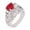Red, variant on YYKihy Love Imitation Crystal Personalized Fashionable Retro Diamond Ring