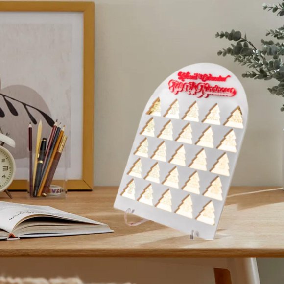Calendario de Adviento de Navidad, 25 días, regalo de Navidad acrílico, decoración navideña creativa, calendario de escritorio para la entrada de la casa y la sala de estar