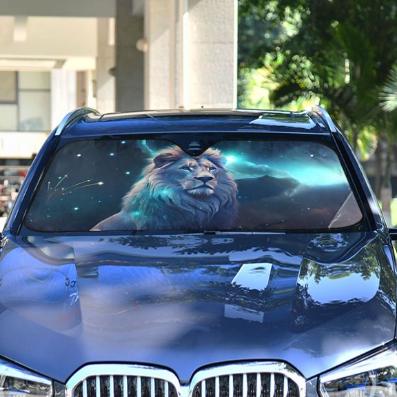 Lion and Moon Automotive Front Car Windshield Sun Shade Reflector Foldable for Front Fit for Cars Truck SUVs