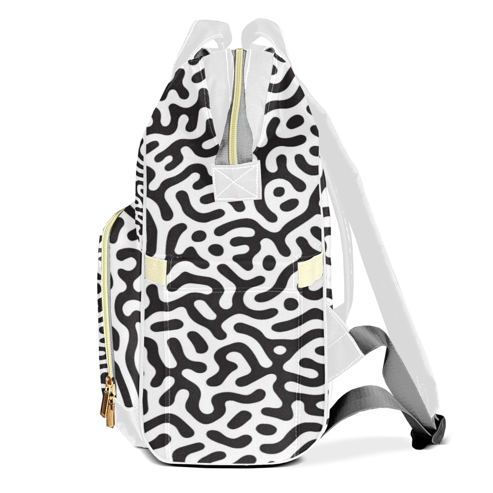 Abstract Geometric Pattern Diaper Bag Backpack – Large Capacity, Insulated Baby Bottle Pocket, Multifunctional Mommy Bag for Boys & Girls