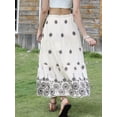 thumbnail image 3 of DARING DIVA Women's Ruffle Hem A Line Flared Long Skirts X-Small White, 3 of 6