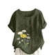 thumbnail image 1 of Camiseta suelta informal de verano con cuello redondo y manga corta con estampado de flores para mujer OAVQHLG3B Store  lin121212, 1 of 4