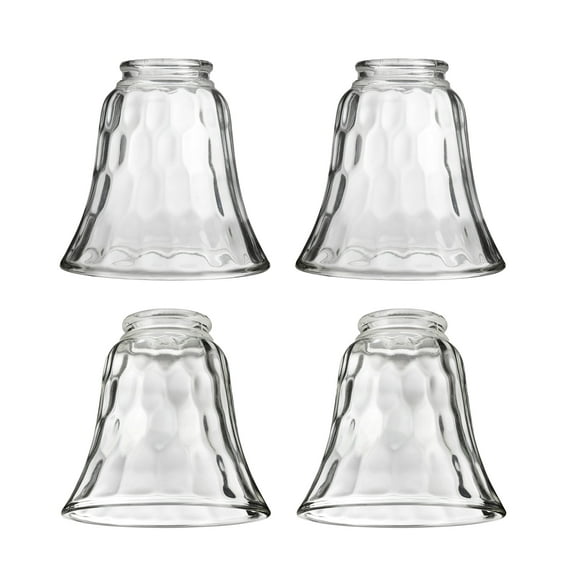 Aspen Creative 23041-4 Transitional Style Bell Shaped Replacement Glass Shade, 2 1/4" Fitter Size, 4 5/8" high x 4 3/4" diameter, 4 Pack