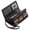 BLACK, variant on Leather RFID Blocking Credit Card Holder for Women & man - 45 Slots Bifold Zipper Wallet with Wristlet, Large Capacity Organizer for Cards, Cash & Small Essentials.