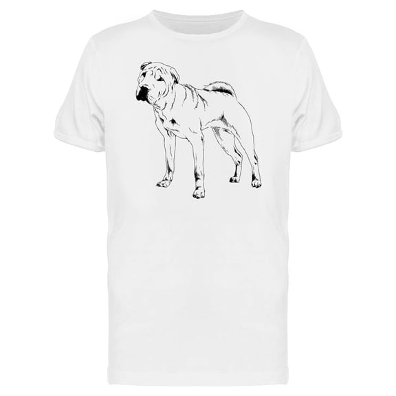 Cool Shar Pei Dog Sketch Tee Men's -Image by Shutterstock