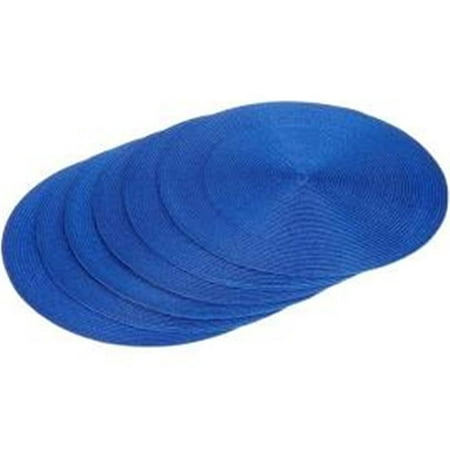 

Nautical Blue Round Polypropylene Woven Placemat Set of 6