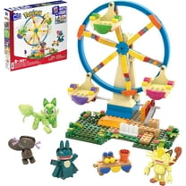 Mega Construx Pokemon Ferris Wheel Fun Set with 393 Pieces, 4 Posable Characters, 5  Inches Tall