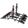 thumbnail image 1 of Trimax Locks Bike Rack RMBR4 ROAD-MAX; 2 Inch Receiver Hitch Mount; Holds 4 Bikes; Up To 132 Pound Weight Capacity; Bike Wheel Rests On Straps; With Lock; Foldable; Black Powder Coated; Steel, 1 of 5
