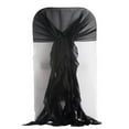 thumbnail image 4 of BalsaCircle Black Premium Solid Curly Chiffon Chair Sashes Wedding Slipcovers, 4 of 6